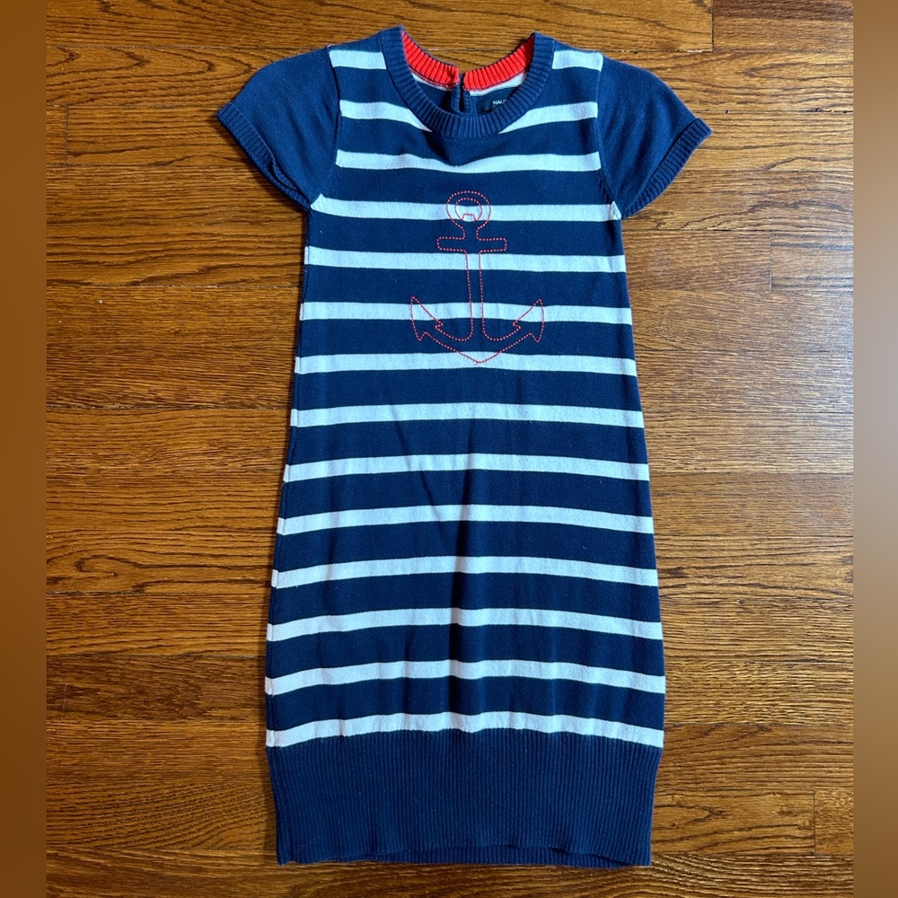 Navy Striped Sweater Dress